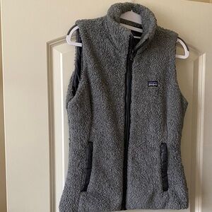 Patagonia Gray Sherpa Vest with Stand Collar